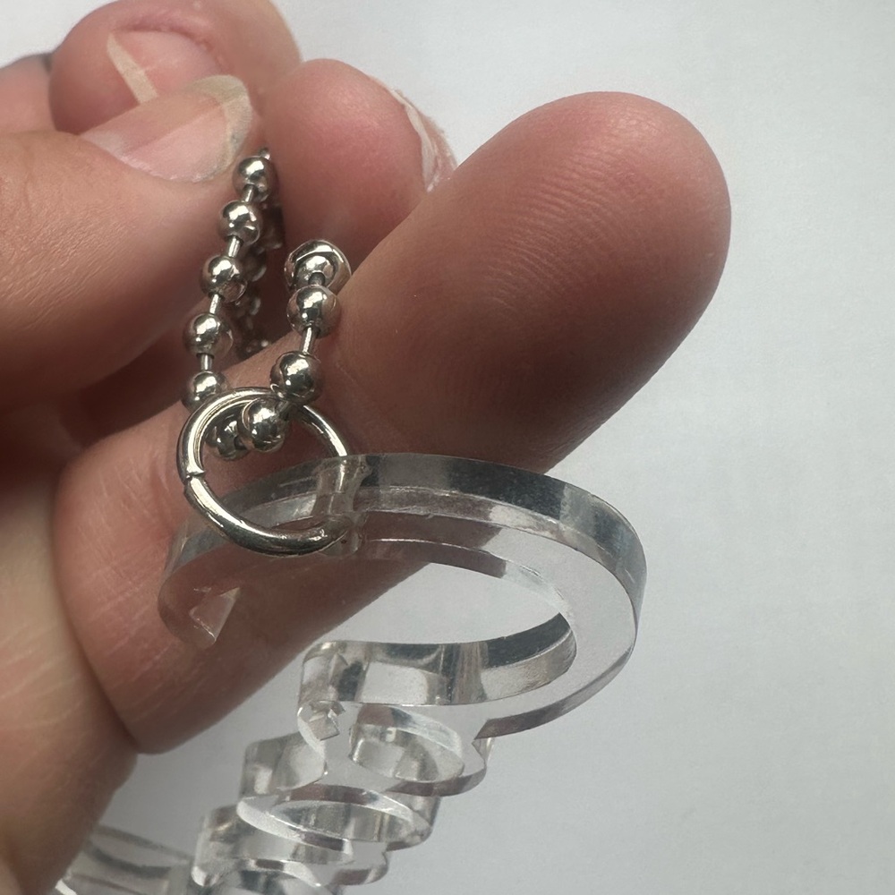 Coach Poppy Clear Script Tag Keychain - Picture 13 of 13